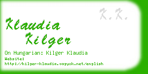 klaudia kilger business card